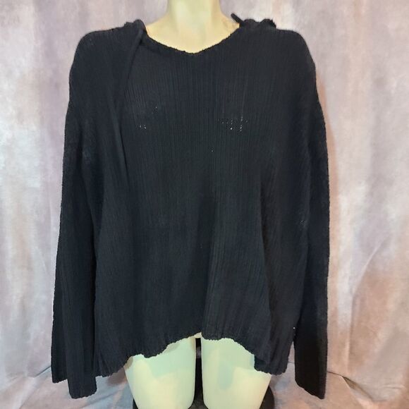 Love Lili Black Knit Hoodie Size XL - Picture 2 of 6